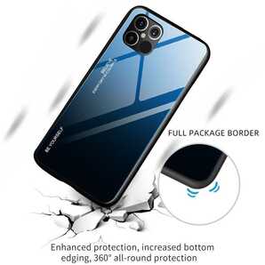 おまけ付き ブルーレッド iphone ケース 15 Pro Max plus グラデーション 耐衝撃 カバー ガラス アイフォン 15 プラス スマホケース 青 赤の画像3