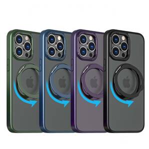 おまけ付き パープル 紫 iPhone 12 Pro Max ケース MagSafe 隠し収納 360度 スタンド アイフォン プロ マックス マット 半透明 耐衝撃の画像10