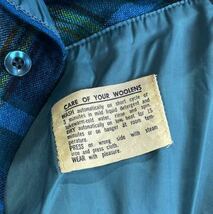 美品♪ビッグサイズ 60s 70s USA製 Pendleton ウールシャツ 16 1/2 エメラルドブルー ビンテージ ラウンド L 青 緑 水色 ペンドルトン_画像5