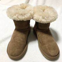 UGG australia アグオーストラリア　ムートンブーツ　レディース22cm ブラウン　キャメル　US 5_画像10