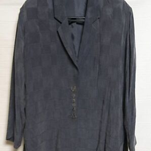 粋人　レディース　ジャケット　薄手ブレザー　上着　Mサイズ（大き目）15号くらい　キュプラ　日本製　グレー　ゆったりサイズ