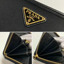 ★中古美品 PRADA プラダ ラウンドファスナー ジップ 長財布 テスート 三角 ゴールドロゴ 黒【鑑定済み 本物保証】_画像7