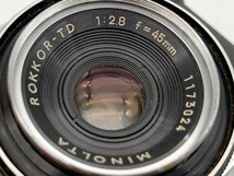 中古 ミノルタ MINOLTA 1000 A5 ROKKOR-TD 45ｍｍ f/2.8 フィルムカメラ レンジファインダー CAMERA 引取歓迎 茨城県 231129や2 B1-3 60_画像4