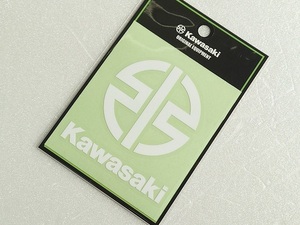 スピード発送！KAWASAKI/純正/カワサキ/シンボルステッカー/ホワイト/Mサイズ/屋外でも使用可能な耐水・耐候ステッカー！