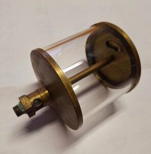 オール真鍮製 ガラスオイラー中古品 発動機 アンティーク 骨董