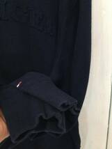TOMMY HILFIGER トミーヒルフィガー ハーフジップ コットンニット セーター 袖ロゴ メンズL 良品綺麗_画像10
