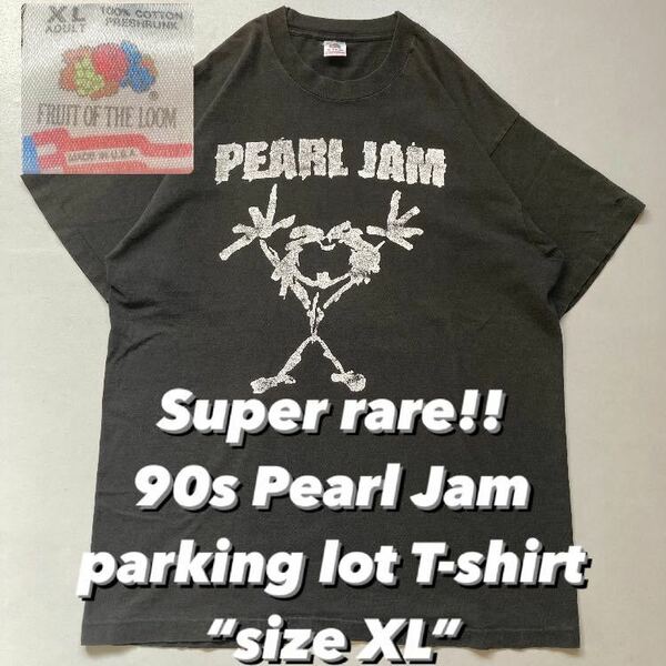 Super rare!! 90s Pearl Jam parking lot T-shirt “ XL”激レア 90年代 パールジャム パーキングロット Tシャツ ブートレグ 当時ブート