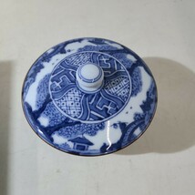 祥楽作　有田焼　茶器揃　古染山水 茶器セット　急須　湯呑５客　蓋付き　箱付き 番茶器 青 レトロ 急須 湯呑み_画像3