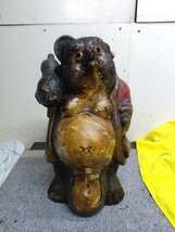 狸 信楽焼 置物 たぬき 縁起物 タヌキ 高さ約41cm_画像1