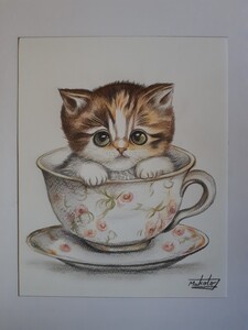  color pencil . cute .. cat 