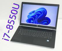 第8世代・HP ProBook 470 G5・Core i7-8550U・メモリ16GB・SSD512GB・930MX・カメラ・Type-C・HDMI・Windows 11 Pro・Office 2021・[B207]_画像1