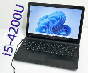 中古美品・SONY VAIO SVF1531SGJ・Core i5-4200U・メモリ8GB・SSD240GB・マルチ・HDMI・カメラ・Window 11 Pro・Office 2021・[B155]