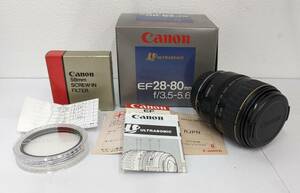 【YYD-2300NY】1円スタート canon ef28-80mm f/3-5-5-6 レンズ ultrasonic　箱　動作未確認 canon 58mm screw-in filter 