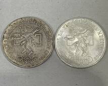 【GY-4955TY】OLIMPIADA MEXICO 1968年 メキシコオリンピック 25ペソ銀貨 2枚セット 総重量45g 記念硬貨 外貨 コレクション アンティーク_画像1