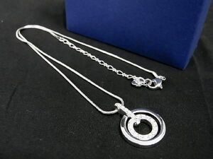 1円 ■極美品■ SWAROVSKI スワロフスキー ラインストーン ネックレス ペンダント アクセサリー レディース シルバー系 AQ9796