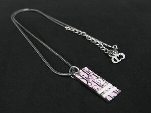 1円 ■美品■ ChristianDior クリスチャンディオール トロッター ネックレス ペンダント アクセサリー シルバー系×ライトピンク系 AQ9396