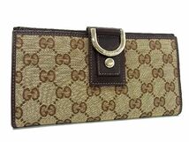 1円 ■極美品■ GUCCI グッチ 141412 アビー GGキャンバス 二つ折り 長財布 ウォレット 小銭入れ 札入れ レディース ブラウン系 AV0111_画像1