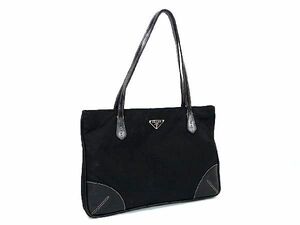 1円 PRADA プラダ テスートナイロン ショルダーバッグ トートバッグ 肩掛けかばん レディース メンズ ブラック系 AT0120