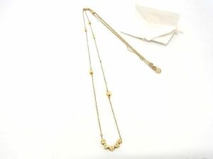 1円 ■美品■ Chloe クロエ ハート 2連 ネックレス ペンダント アクセサリー レディース ゴールド系 AQ9418