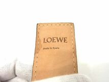 1円 ■美品■ LOEWE ロエベ アナグラム スラップブレスレット レザー バングル アクセサリー レディース メンズ ブラウン系 AQ9141_画像4