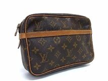 1円 LOUIS VUITTON ルイヴィトン M51847 モノグラム コンピエーニュ23 クラッチバッグ セカンドバッグ ブラウン系 AU0259_画像1