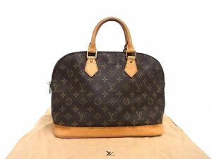 1円 ■美品■ LOUIS VUITTON ルイヴィトン M51130 モノグラム アルマ ハンドバッグ トートバッグ レディース ブラウン系 AU0258