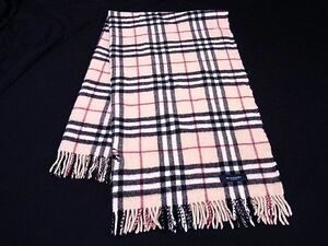 1円 ■美品■ BURBERRY バーバリー ノバチェック ウール100％ フリンジ ブランケット ショール レディース メンズ ベージュ系 AR1977