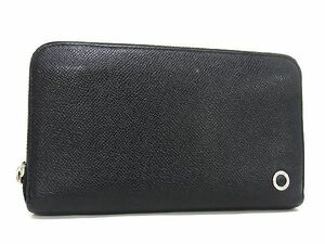 1円 ■美品■ BVLGARI ブルガリブルガリ レザー ラウンドファスナー 長財布 ウォレット 小銭入れ 札入れ メンズ ブラック系 AT0814