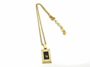 1円 ■美品■ ChristianDior クリスチャンディオール ヴィンテージ ネックレス ペンダント アクセサリー レディース ゴールド系 AQ9229