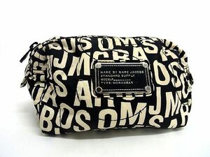 MARC BY MARC JACOBS マークバイマークジェイコブス ナイロン 総柄 メイクポーチ マルチケース ブラック系×ホワイト系 DD5183