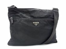 1円 PRADA プラダ テスートナイロン クロスボディ ショルダーバッグ メンズ レディース ブラック系 BG4333_画像1