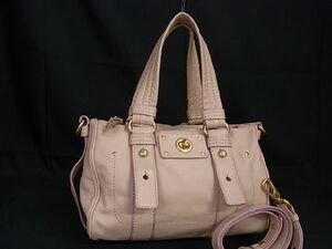 1円 ■美品■ MARC BY MARC JACOBS マークバイマークジェイコブス レザー 2WAY ショルダーバッグ ハンドバッグ ベージュ系 BE6462