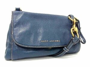 1円 MARC JACOBS マークジェイコブス レザー クロスボディ ショルダーバッグ レディース ネイビー系 BE6454