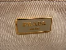 1円 PRADA プラダ B1877B カナパ キャンバス ハンドバッグ トートバッグ レディース メンズ ライトベージュ系 CB1373_画像6