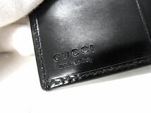 1円 ■美品■ GUCCI グッチ 035 0416 2003 レザー 二つ折り 財布 ウォレット 小銭入れ 札入れ メンズ レディース ブラック系 BE6958_画像6