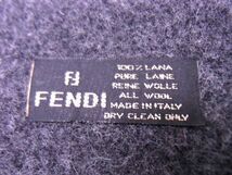 1円 ■美品■ FENDI フェンディ ウール100％ マフラー ストール メンズ レディース グレー系 AK3018uN_画像6