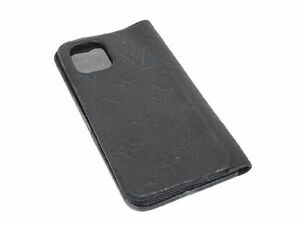 1円 LOUIS VUITTON ルイヴィトン M69709 モノグラムアンプラント フォリオ iPhone11対応 手帳型 スマホケース ブラック系 BG4658