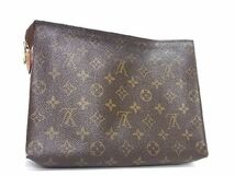 1円 LOUIS VUITTON ルイヴィトン M47542 モノグラム ポッシュトワレット26 クラッチバッグ セカンドバッグ ブラウン系 CB1208_画像1