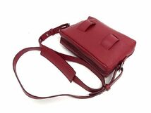 1円 ■新品同様■ FURLA フルラ レザー ショルダーバッグ ポシェット 斜め掛けかばん レディース レッド系 BE6820_画像3