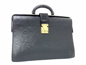 1円 ■美品■ LOUIS VUITTON ヴィトン M54352 エピ セルヴィエット フェルモワール ビジネスバッグ ブリーフケース ブラック系 CB0965