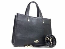 1円 ■極美品■ COACH コーチ 1959 デンプシー キャリーオール レザー 2WAY ショルダーバッグ ハンドバッグ 斜め掛け ブラック系 AU0066_画像1