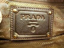 1円 PRADA プラダ テスートナイロン ワンショルダー ショルダーバッグ トートバッグ 肩掛けかばん レディース メンズ カーキ系 BE6696_画像6