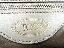 1円 ■美品■ TODS トッズ レザー 2WAY ワンハンドル ハンドバッグ ショルダー 斜め掛け レディース グレージュ系×マルチカラー CB0977_画像6