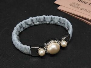 # beautiful goods # miumiu MiuMiu napa leather -ru rhinestone bracele accessory lady's light blue series AQ7381