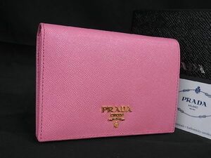 ■新品■未使用■ PRADA プラダ 1M0668 サフィアーノレザー 二つ折り 財布 ウォレット レディース ピンク系 AV0039