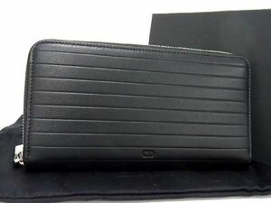 # new goods # unused # DIOR HOMME Dior Homme leather round fastener long wallet wallet men's black group AV0041