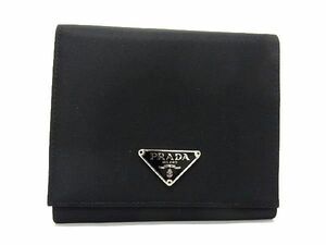 ■新品同様■ PRADA プラダ テスートナイロン 三つ折り 財布 ウォレット 札入れ 小銭入れ メンズ レディース ブラック系 AP9523