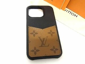 ■新品同様■ LOUIS VUITTON ルイヴィトン M81999 iPhone バンパー 14Pro対応 スマホケース アイフォンケース ブラック系 AP9614