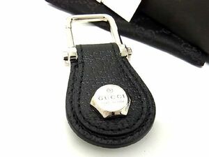 # ultimate beautiful goods # GUCCI Gucci leather bag charm key holder men's lady's black group × silver group BG4649