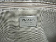 1円 PRADA プラダ レザー×メッシュ メッセンジャーバッグ ショルダーバッグ 斜め掛けかばん メンズ レディース ベージュ系 CB1152_画像6